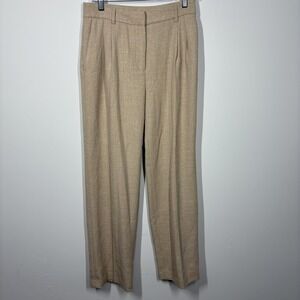 House Of Harlow 1960 Womens Pleated Textured Dress Pants Size 4 Beige Trousers